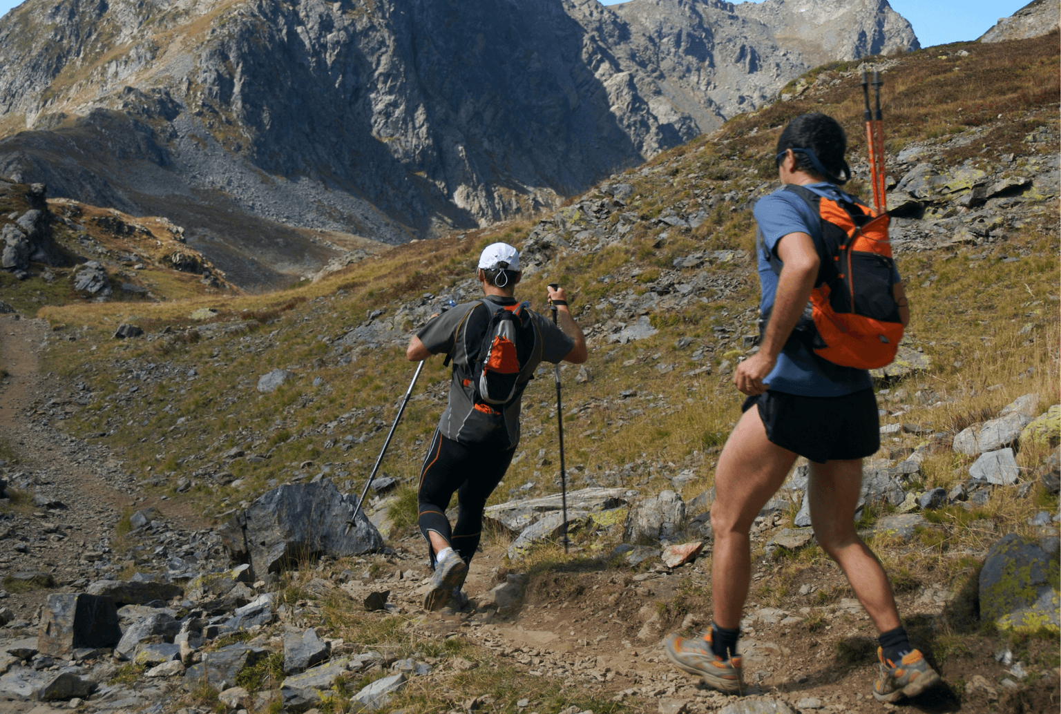 trail running, hiking and descents