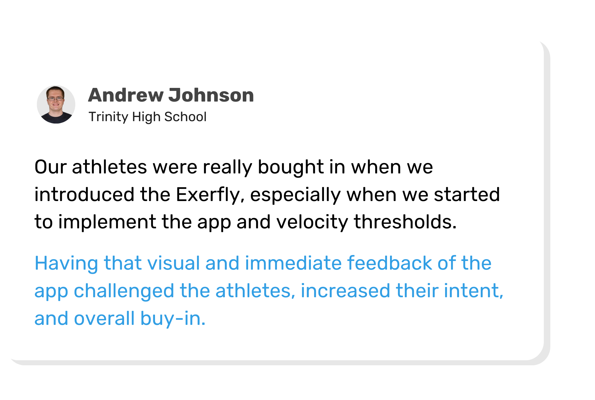 Exerfly testimonial